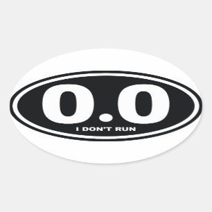 Sticker Ovale 0,0 Miles que je ne fais pas courir