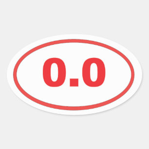 Sticker Ovale 0,0 Rouge