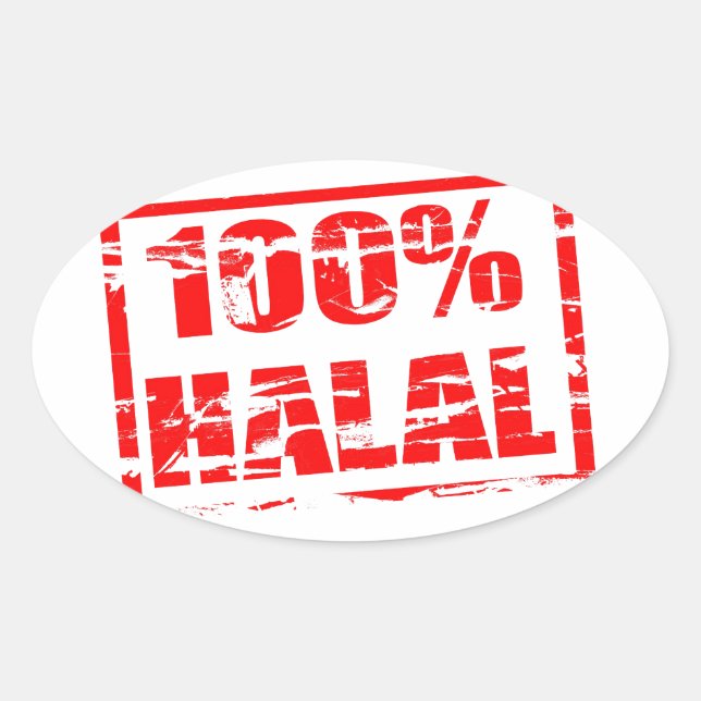 Sticker Ovale 100% halal (Devant)