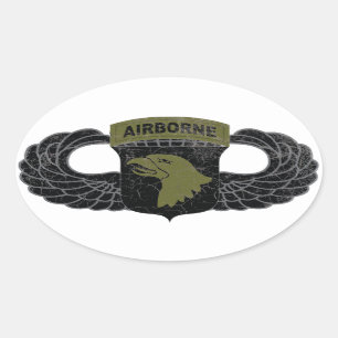 Sticker Ovale 101st Division Aéroportée "Eagles criard" RUSTIQ