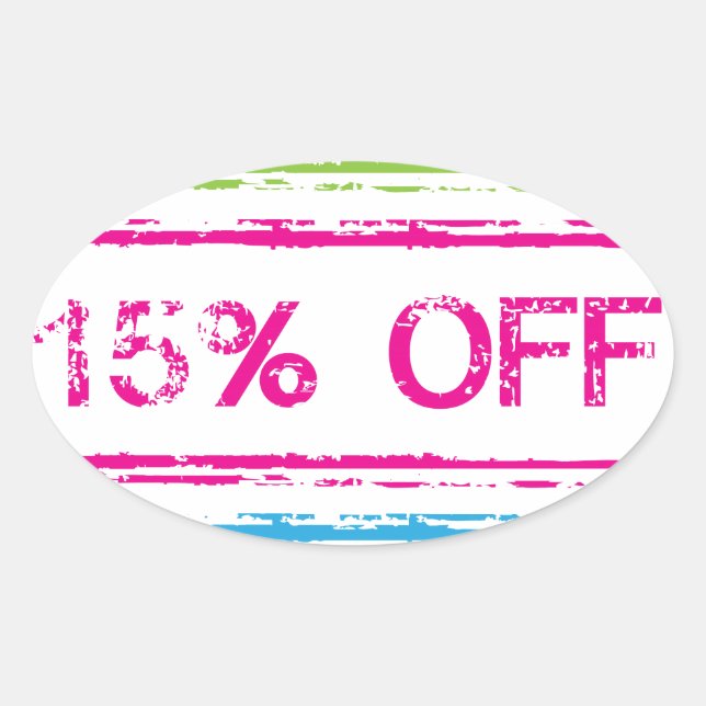 Sticker Ovale 10 % De 15 % De 25 % De Hors Timbre (Devant)
