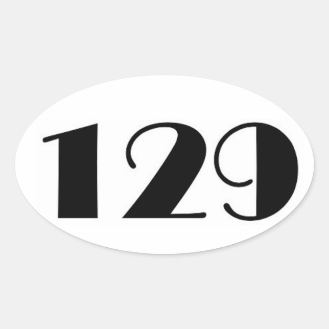 Sticker Ovale 129 Numéro de maison (Devant)