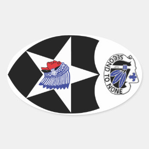 Sticker Ovale 2e division d'infanterie, deuxième à zéro.
