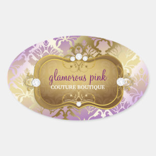 Sticker Ovale 311 Glamour Lilac Damask