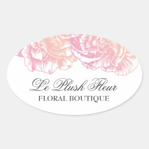 Sticker Ovale 311 Le Plush Fleur rose crémeux