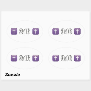 Sticker Ovale 3:16 Jésus-Christ