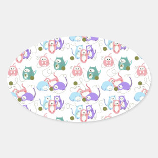 Sticker Ovale 3 Tricot Little Kittens !