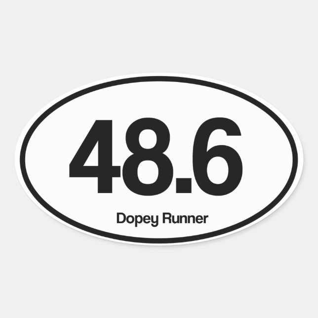 Sticker Ovale 48,6 Coureur stupéfié (Devant)