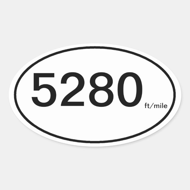 Sticker Ovale 5 280 pi/mile (Devant)