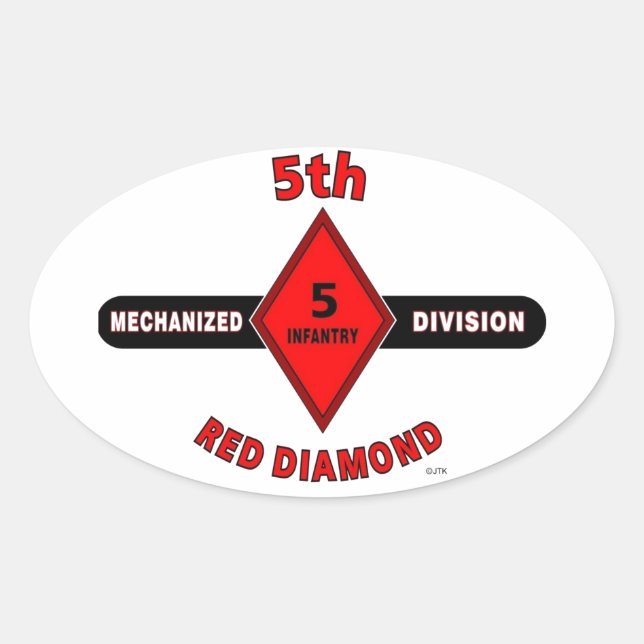 STICKER OVALE 5E DIVISION D'INFANTERIE (MÉCANISÉE) "DIAMANT ROUG (Devant)
