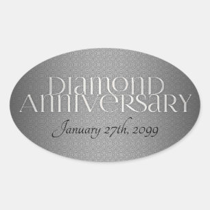 Sticker Ovale 60e anniversaire de Mariage diamant