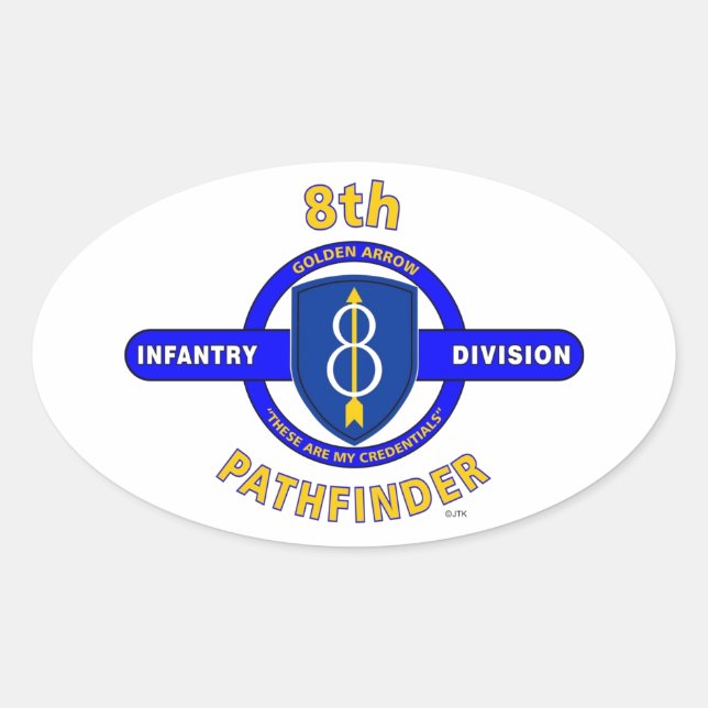 STICKER OVALE 8E DIVISION D'INFANTERIE "PATHFINDER" (Devant)