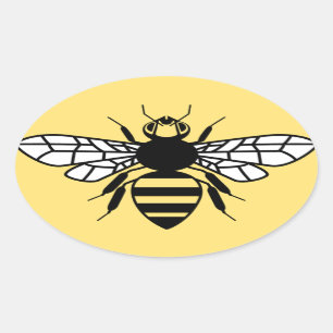 Sticker Ovale Abeille de Manchester