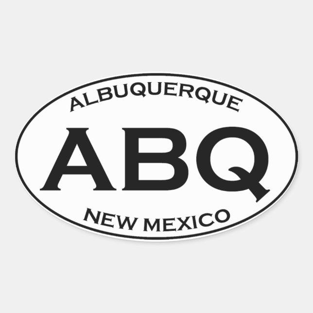 Sticker Ovale ABQ - Albuquerque Nouveau-Mexique (Devant)