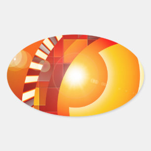 Sticker Ovale Abréviation géométrique Sunny