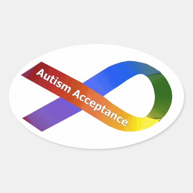 Sticker Ovale Acceptation de l'autisme (Devant)