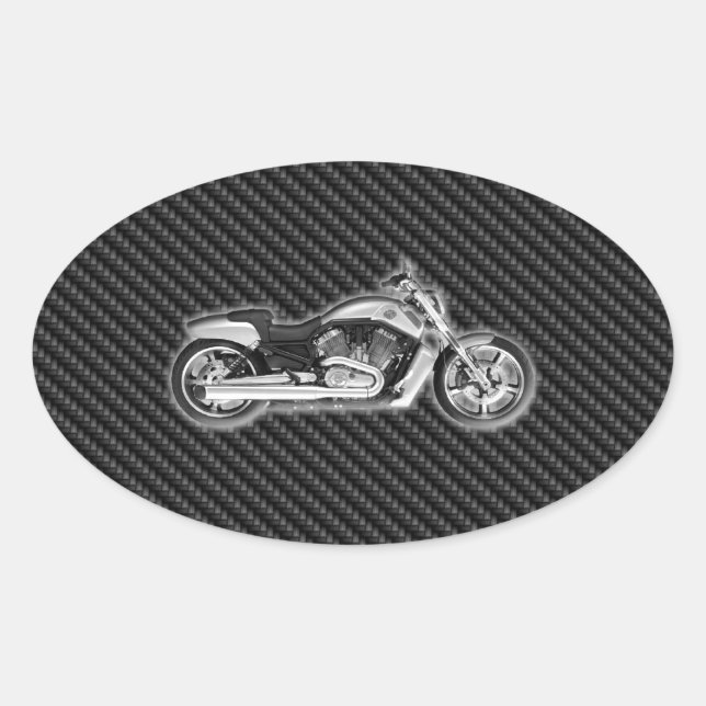 Sticker Ovale Accessoire de mode 3D Carbon Harley Motorcycle (Devant)