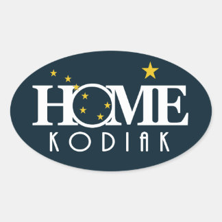 Sticker Ovale ACCUEIL Kodiak ALASKA