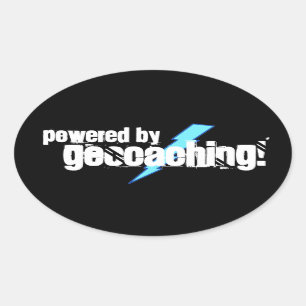 Sticker Ovale Actionné par Geocaching