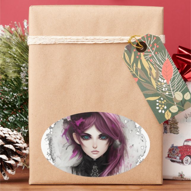 Sticker Ovale Adesivo RPG elfa maga (vacances)