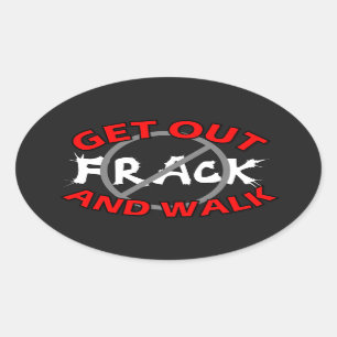 Sticker Ovale Adhésif pour pare-chocs de Fracking, noir