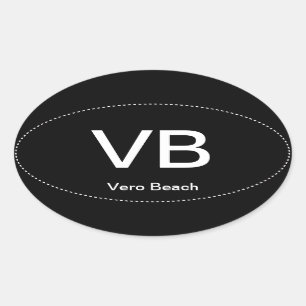 Sticker Ovale Adhésif pour pare-chocs d'ovale de VB Vero Beach