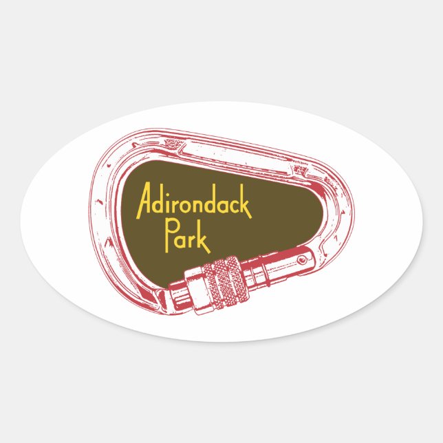 Sticker Ovale Adirondacks Escalade Carabiner (Devant)