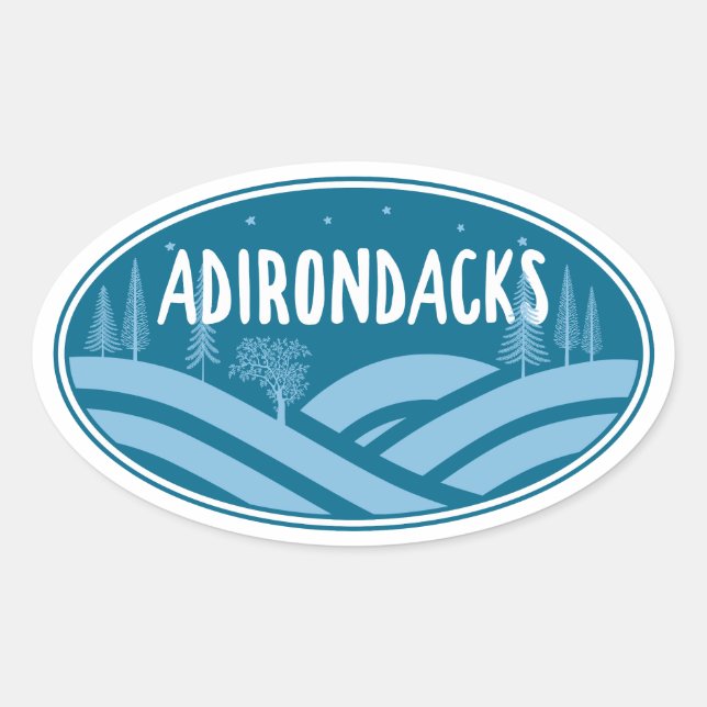 Sticker Ovale Adirondacks New York Outdoor (Devant)