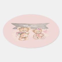 Adorable aquarelle Teddy Bear Baby shower Carré