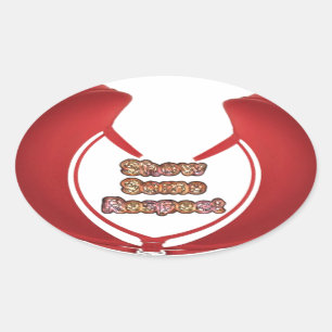 Sticker Ovale Afficher un peu de respect Imprimé