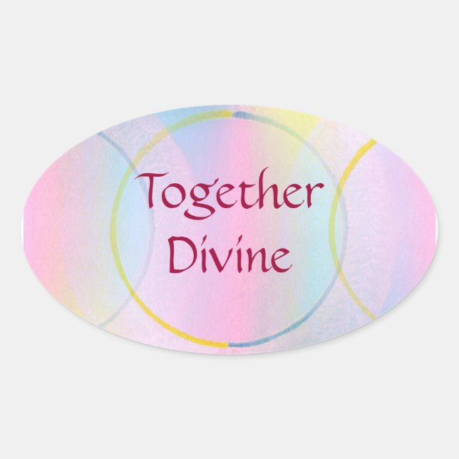 Sticker Ovale Affirmation Divine Positive Ensemble (Devant)