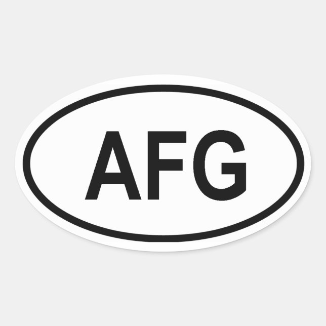 Sticker Ovale Afghanistan "AFG" (Devant)