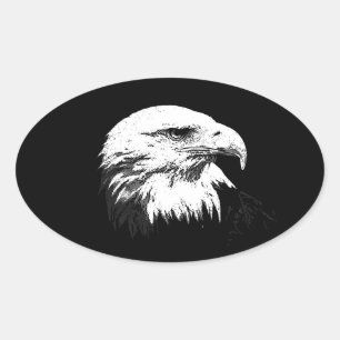 Sticker Ovale Aigle à tête blanche américaine