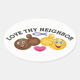 STICKER OVALE AIME TON VOISIN