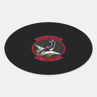 Sticker Ovale Air Ce 75th Fighter Squadron Indédidédicaca Tiger 