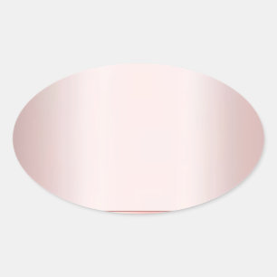 Sticker Ovale Ajouter votre Modèle Rose élégant Gold Blank 