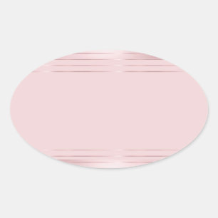 Sticker Ovale Ajouter votre texte Blank Modèle Modern Rose Gold