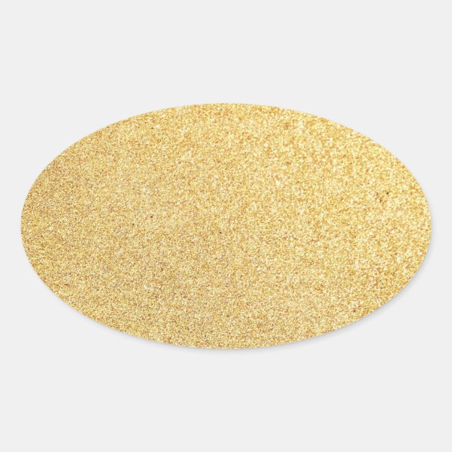 Sticker Ovale Ajouter votre texte Modern Gold Parties scintillan (Devant)