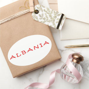 Sticker Ovale Albanie, j'aime Albanie