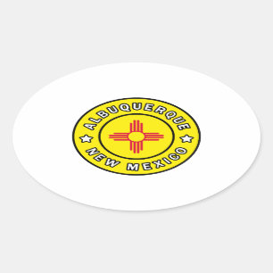 Sticker Ovale Albuquerque Nouveau-Mexique