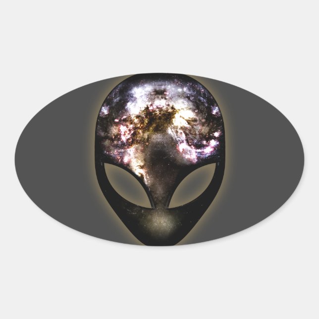 Sticker Ovale Alien cosmique (Devant)