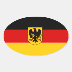 Sticker Ovale Allemagne Tricolor avec armoiries