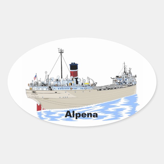 Sticker Ovale Alpena, cargo des Grands Lacs (Devant)