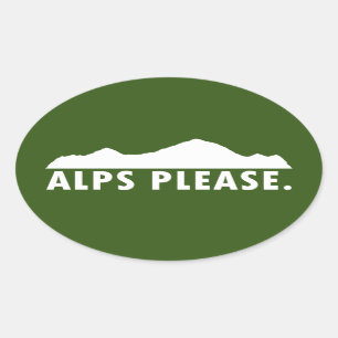 Sticker Ovale Alpes S'Il Vous Plaît
