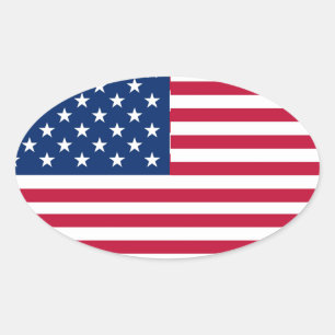 Sticker Ovale American USA Flag Pride Design-76353