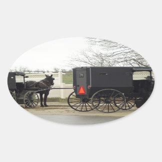 Sticker Ovale Amish Buggy "Parking Lot"