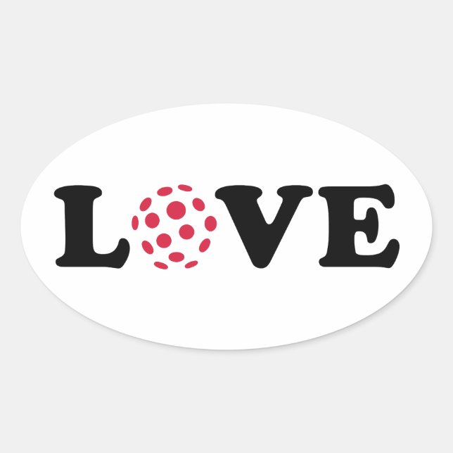 Sticker Ovale Amour de Floorball (Devant)