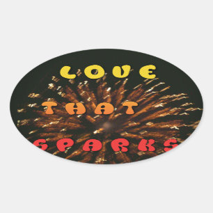 Sticker Ovale Amour qui éveille le design artistique Abstrait Im