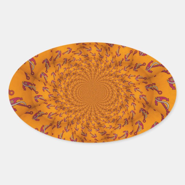 Sticker Ovale Ancre Kaleidoscope (Devant)