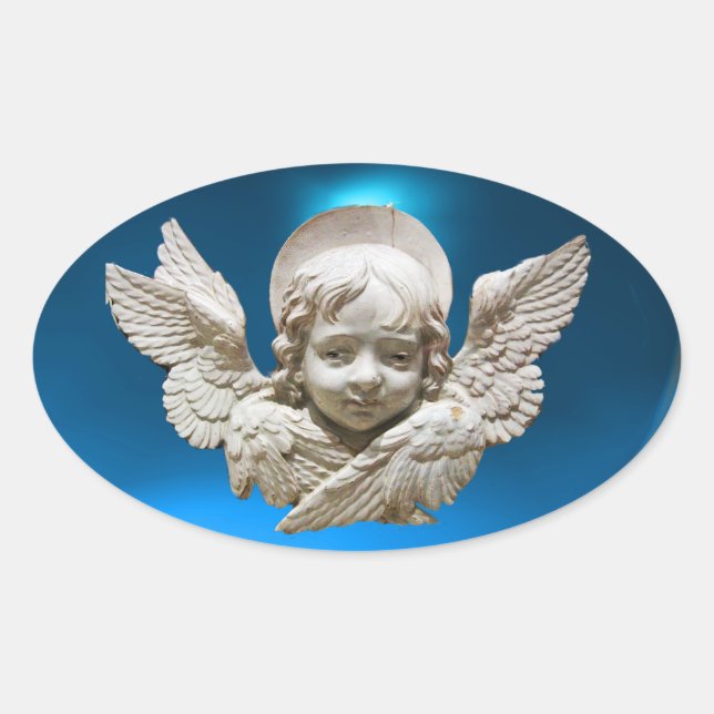 STICKER OVALE ANGE DE RENAISSANCE FLORENTINE (Devant)